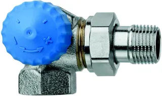 Heimeier Thermostat Ventilunterteil, Rotguss vernickelt, Winkeleck links 1/2"