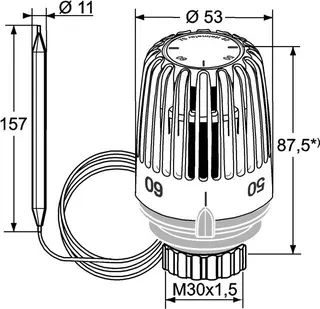 Heimeier Thermostat-Kopf K, ohne Zubehör 40-70 GradC – Bild 2