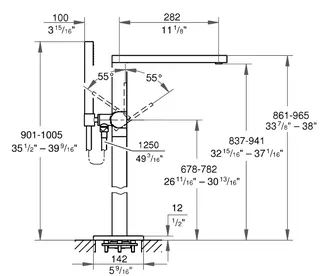 GROHE Plus Einhand-Wannenbatterie DN 15 (supersteel) – Bild 2