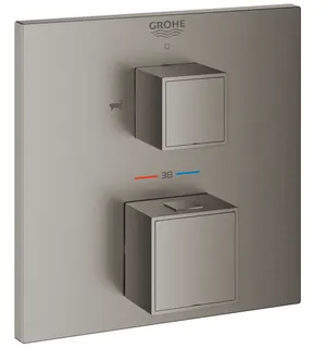 Grohe Grohtherm Cube Thermostat-Wannenbatterie mit integrierter 2-Wege-Umstellung (hard graphite gebürstet)