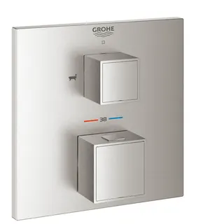 Grohe Grohtherm Cube Thermostat-Wannenbatterie mit integrierter 2-Wege-Umstellung (supersteel)