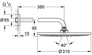 Grohe Rainshower Cosmopolitan 310 Kopfbrauseset (warm sunset gebürstet) – Bild 2