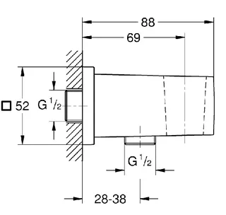 Grohe Euphoria Cube Wandanschlussbogen (hard graphite) – Bild 2