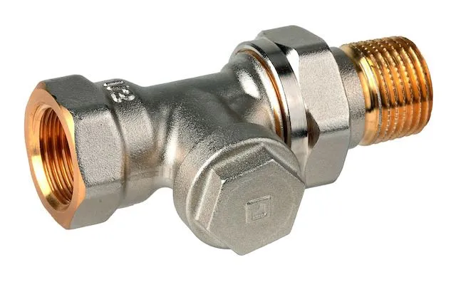 Resideo VERAFIX-E Rücklaufverschraubung mit Entleerung, vernickelt, Durchgangsform 1/2"
