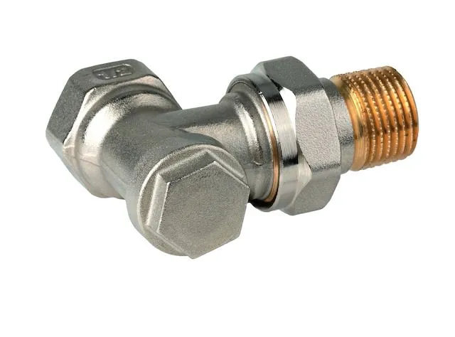 Resideo VERAFIX Heizkörper-Fussventil DN 20 Eckform 3/4", matt vernickelt