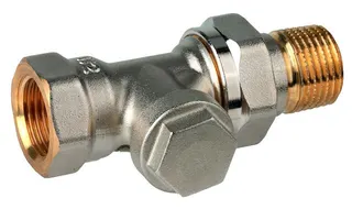 Resideo VERAFIX Heizkörper Fussventil DN 10 Durchgangsform 3/8", matt vernickelt