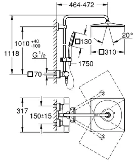 Grohe Rainshower SmartActive 310 Duschsystem mit Thermostatbatterie für die Wandmontage (chrom) – Bild 2
