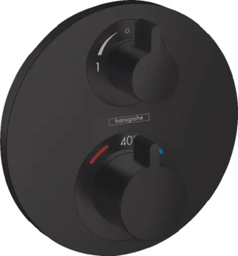 Hansgrohe Ecostat S Thermostat Unterputz (mattschwarz) für 2 Verbraucher