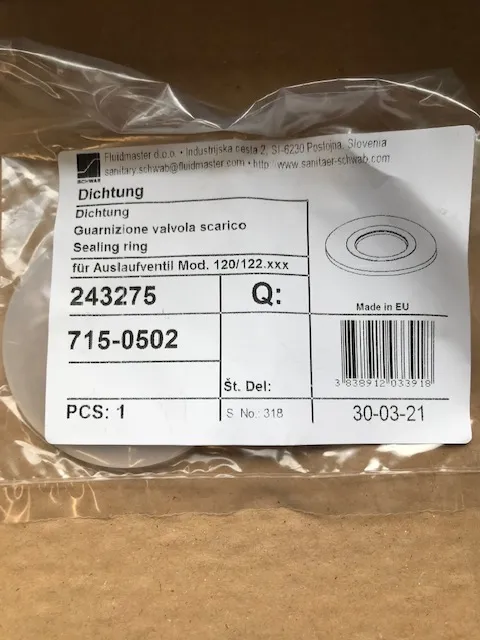 Schwab Dichtung für Ablaufventil z.AP100 AP102/AP120 /AP122 /AP410 /AP412 /UP189