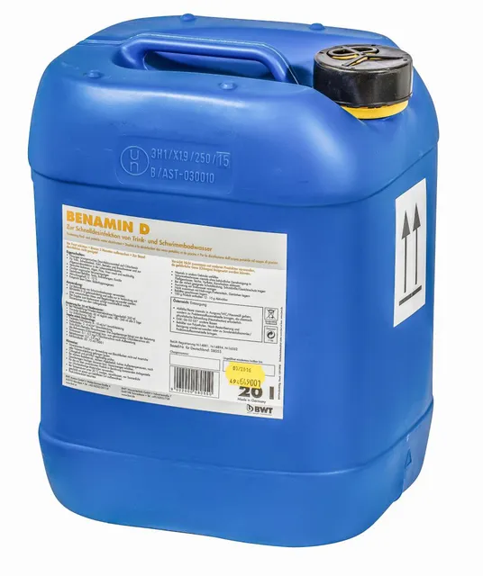 BWT Benamin D flüssige Wasserdesinfektion mit 12-15% Aktivchlor, 20 Liter Kanister