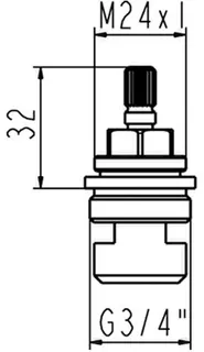 Ideal Standard Keramikoberteil 3/4", rechtsschließend