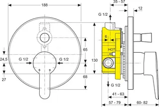 Ideal Standard CONNECT BLUE Badearmatur Unterputz – Bild 2