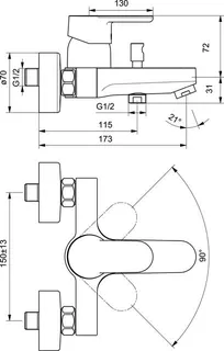 Ideal Standard Ceravito Badearmatur Aufputz – Bild 2