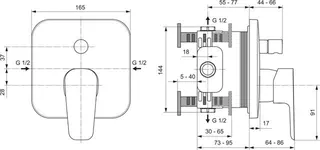 Ideal Standard CERAPLAN III Badearmatur, Unterputz – Bild 2