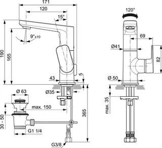 Ideal Standard TONIC II Waschtischarmatur, mit hohem Auslauf – Bild 2