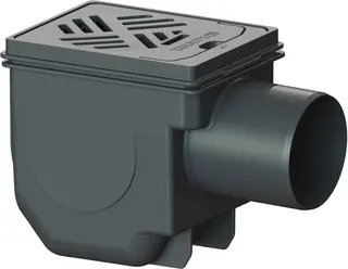Kessel Kellerablauf 33101 DN 100 seitlich mit GV Schlitzrost schwarz
