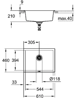 Grohe GROHE K700 Kompositspüle 61 x 46 cm (granit grau) – Bild 2