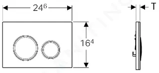 Geberit Sigma21 - Betätigungsplatte, 2 Mengenspülung (amerikanische Nuss/Chrom schwarz) – Bild 2