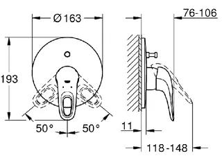Grohe Eurostyle Unterputz Badearmatur Fertigset (chrom) – Bild 2