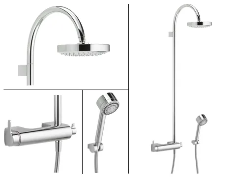 Keuco Elegance Einhebel-Brausemischer mit Kopfbrause Aufputz chrom