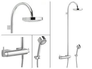 Keuco Elegance Einhebel-Brausemischer mit Kopfbrause Aufputz chrom