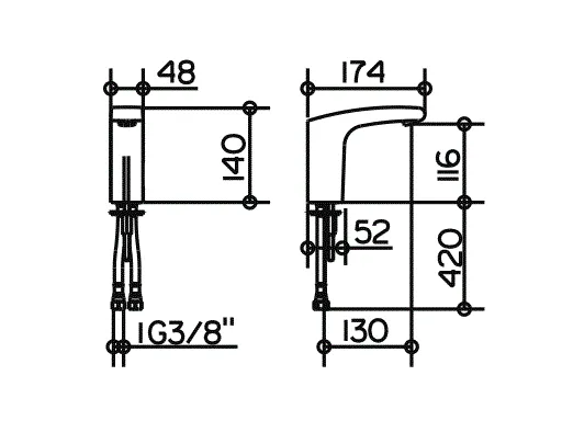 Keuco Elegance Standventil IR-Sensor Natzbetrieb ohne Ablaufgarnitur chrom