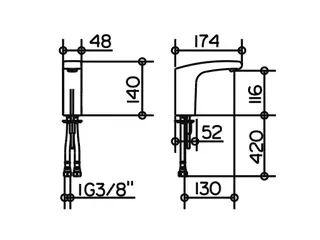 Keuco Elegance Standventil IR-Sensor Natzbetrieb ohne Ablaufgarnitur chrom