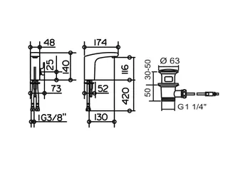 Keuco Elegance Waschtischarmatur IR-Sensor Netzbetrieb mit Ablaufgarnitur chrom