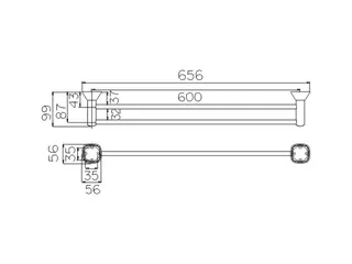 Keuco City.2 Badetuchhalter doppelt 600 mm chrom – Bild 2