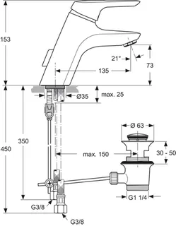 Ideal Standard CeraMix Blue Waschtischarmatur – Bild 2