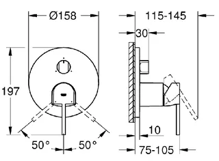Grohe Plus Einhandbatterie mit 3-Wege Umstellung (supersteel) – Bild 2