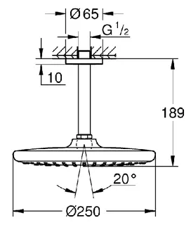 Grohe Tempesta 250 Kopfbrausegarnitur Decke 142 mm, 1 Strahl (chrom) – Bild 2