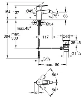 Grohe BauLoop Einhand-Bidetbatterie (chrom) – Bild 2