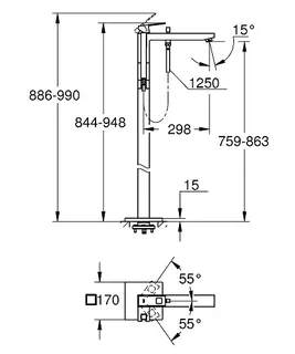Grohe Eurocube Einhand-Wannenbatterie (supersteel) – Bild 2