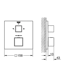 Grohe Grohtherm Cube Thermostat mit integrierter 2-Wege-Umstellung für Dusche mit mehr als einer Brause (hard graphite gebürstet) – Bild 2