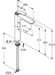 Kludi Balance Waschschüssel-Einhandmischer DN 10 (mattschwarz/chrom) – Bild 2