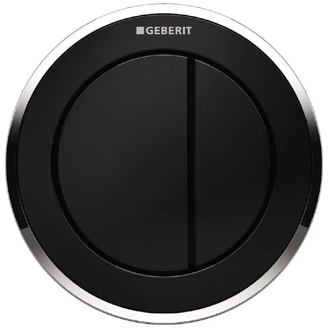 Geberit Fernbetätigung Typ 10 für 2-Mengen-Spülung, Möbeldrücker (schwarz, chrom hochglanz)