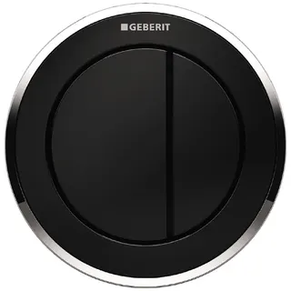 Geberit Fernbetätigung Typ 10 für 2-Mengen-Spülung, Möbeldrücker (schwarz, chrom hochglanz)