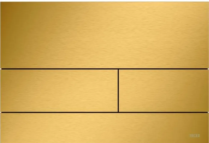 Tece TECEsquare II Metall WC Betätigungsplatte für Zweimengentechnik (brushed gold optic)