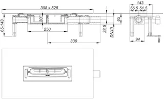 Dallmer Ablaufgehäuse DallFlex, Typ Plan, DN40 – Bild 2