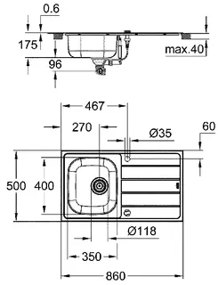 Grohe K200 Bau Spülen-Bundle mit BauEdge Spültischbatterie – Bild 2
