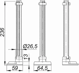 Dallmer Montagefüße DallDrain, 236mm, kürzbar – Bild 2