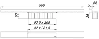 Dallmer Duschrinne CeraWall Select, Edelstahl matt 900mm – Bild 2