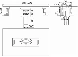 Dallmer Ablaufgehäuse DallFlex, senkrecht DN 50 – Bild 2