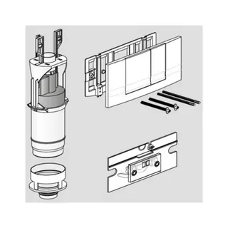 Sanit WC Modernisierungsset mit Betätigungsplatte F 102, weiß