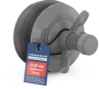 Crassus Schnellverschlussstopfen, CSV 80, Spannbereich 70 - 87 mm