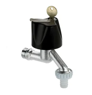 Auslaufventil mit Oberteil WASSER-SAFE, abschließbar 1/2" matt verchromt