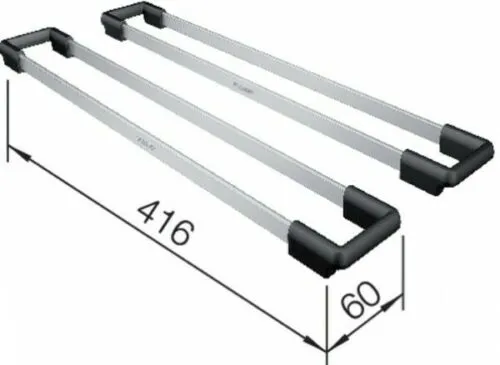 Blanco Set TOP-Schienen 400 x 60 mm, Edelstahl/Kunststoff