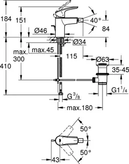 Grohe Eurosmart Bidetarmatur, chrom – Bild 2