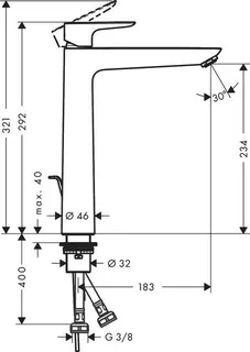 Hansgrohe TALIS E 240 Waschtisch Armatur, mit Ablaufgarnitur, mattweiß – Bild 2